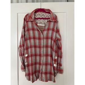 Soft Surroundings Top Womens Large Tunic Knoa Shores Crochet Artsy Gauzy Beach